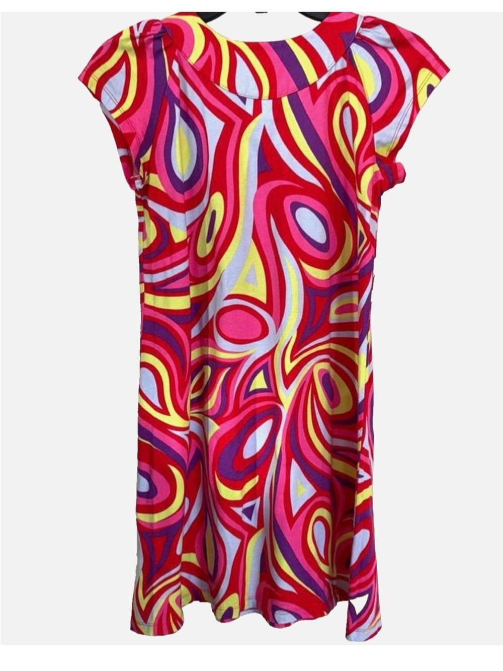 Hanna Andersson Girls Bright Retro Mod Swirl Cotton Dress Size 12 150 - Picture 2 of 12